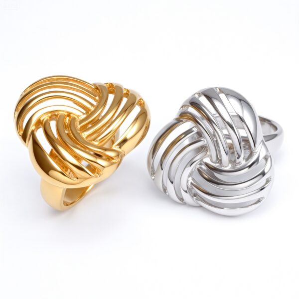 Metallic Texture Braided Knot Ring - Trendy and Versatile Unisex Accessory | G00344