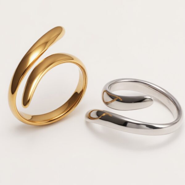 Minimalist Gold - Silver Twisted Ring, Versatile Fashion Item | N00651
