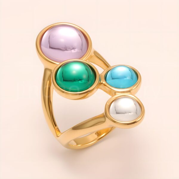 Candy - Color Gem Gold Ring, Trendy Women's Artistic Accessory | K002964